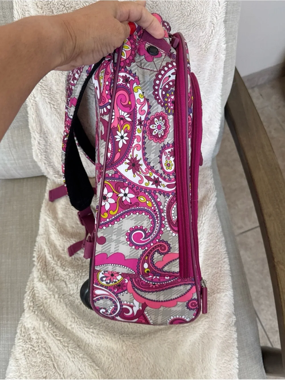Vera Bradley Childs Rolling Backpack Very Berry Paisley Backpack travel school
